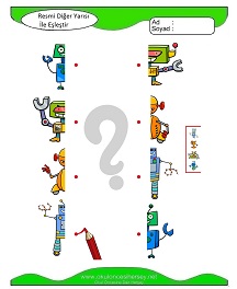 Resmi Diğer Yarısı ile Eşleştir Çalışma Sayfaları